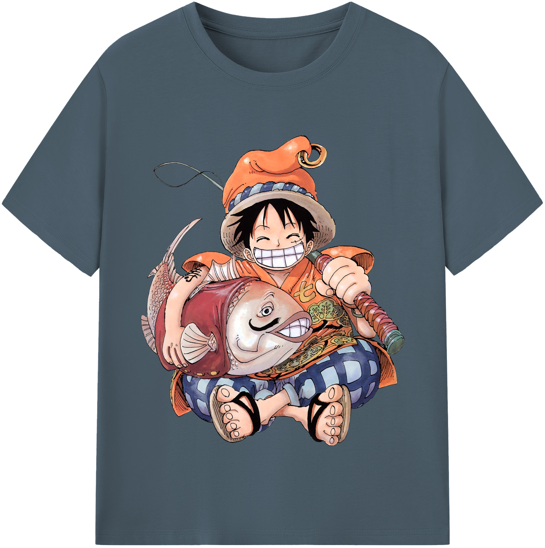 ワンピース モンキー・D・ルフィ ONE PIECE Monkey D. Luffy 綿100％半袖Tシャツ（フロントプリント）